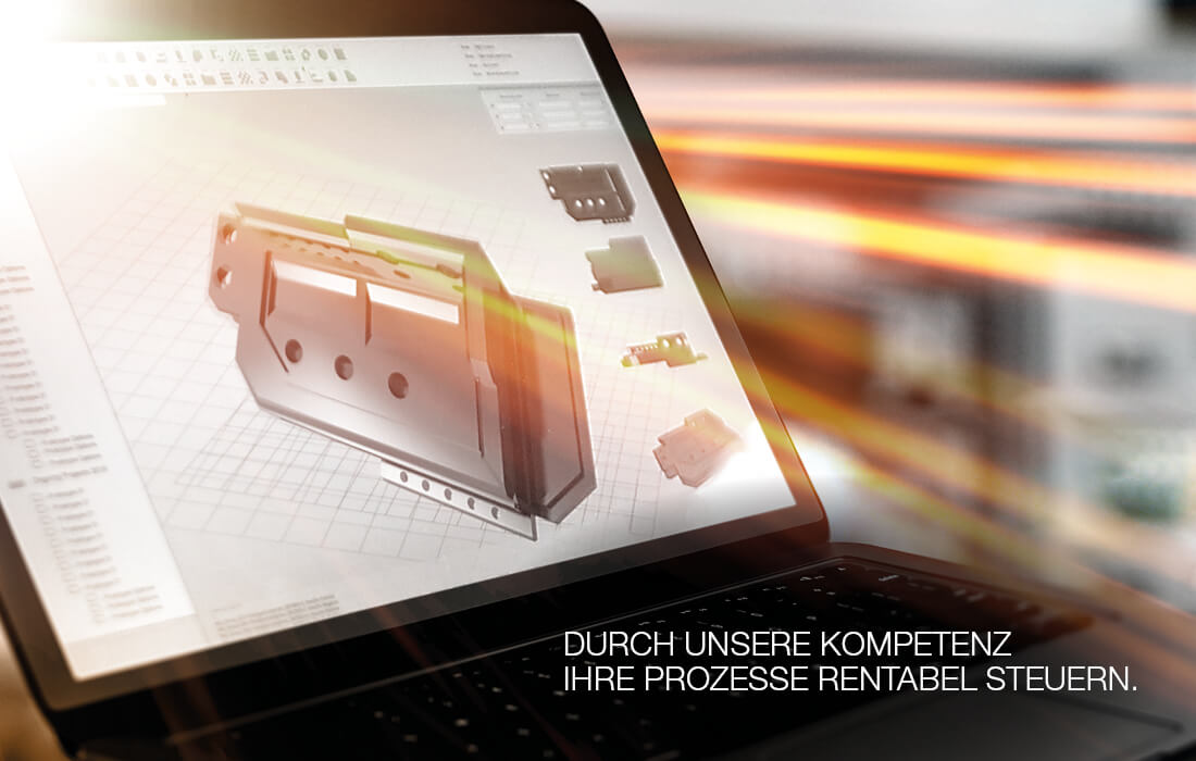 Laptopbildschirm auf dem ein Formteil zu sehen ist.